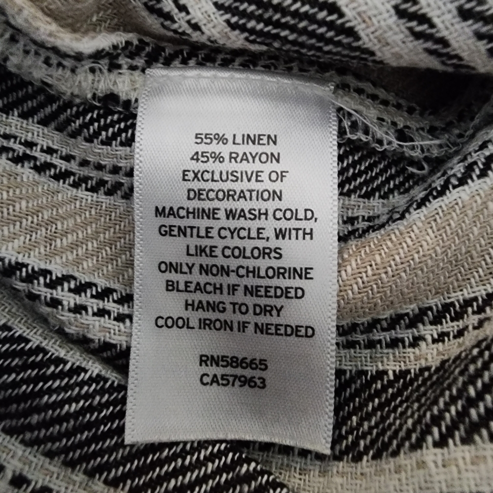 Caslon Black and Beige Striped Linen Blend Shorts Women Size L - Picture 7 of 10